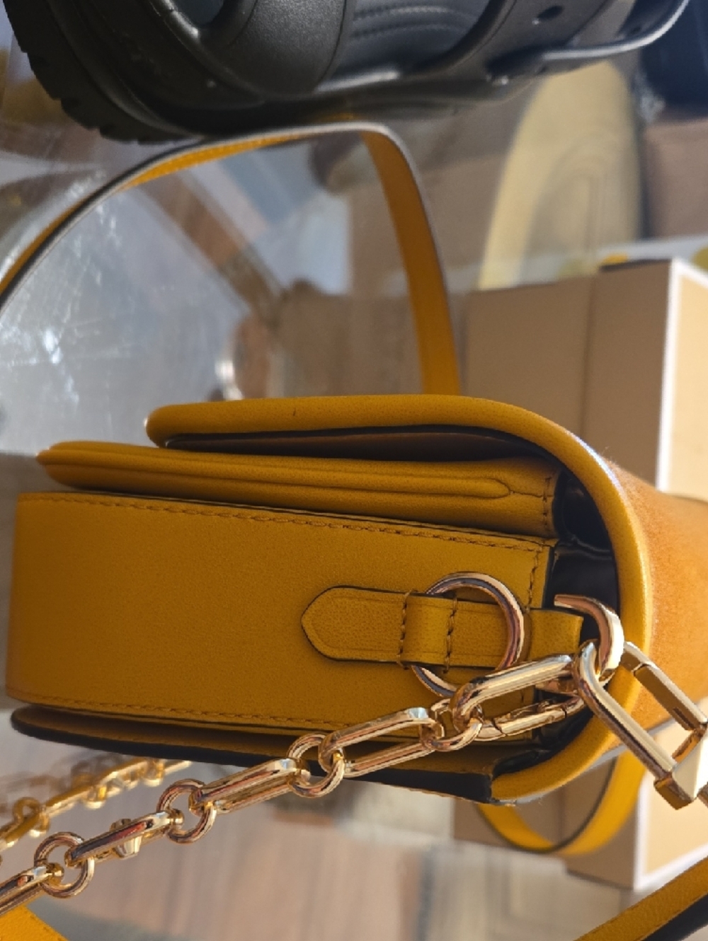 Michael Kors Yellow Suede-Accent Crossbody Bag - Picture 6 of 11